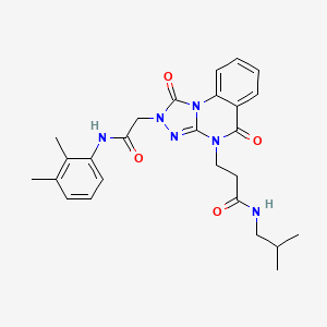 molecular formula C26H30N6O4 B2486035 3-(2-(2-((2,3-二甲基苯基)氨基)-2-氧代乙基)-1,5-二氧代-1,2-二氢-[1,2,4]三唑并[4,3-a]喹唑-4(5H)-基)-N-异丁基丙酰胺 CAS No. 1113106-46-9