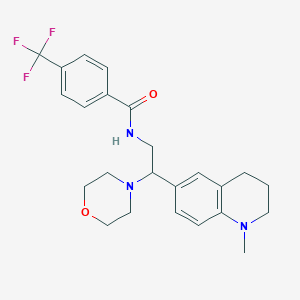 molecular formula C24H28F3N3O2 B2486039 N-(2-(1-methyl-1,2,3,4-tetrahydroquinolin-6-yl)-2-morpholinoethyl)-4-(trifluoromethyl)benzamide CAS No. 922113-41-5
