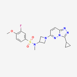molecular formula C19H21FN6O3S B2486044 N-(1-(3-cyclopropyl-[1,2,4]triazolo[4,3-b]pyridazin-6-yl)azetidin-3-yl)-3-fluoro-4-methoxy-N-methylbenzenesulfonamide CAS No. 2319639-73-9