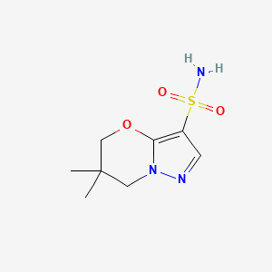 molecular formula C8H13N3O3S B2486047 6,6-Dimethyl-5,7-dihydropyrazolo[5,1-b][1,3]oxazine-3-sulfonamide CAS No. 2166651-36-9