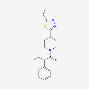 molecular formula C19H25N3OS B2486051 1-(4-(5-Ethyl-1,3,4-thiadiazol-2-yl)piperidin-1-yl)-2-phenylbutan-1-one CAS No. 1170588-73-4
