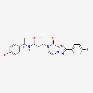 N-[1-(4-fluorophenyl)ethyl]-3-[2-(4-fluorophenyl)-4-oxopyrazolo[1,5-a]pyrazin-5(4H)-yl]propanamide