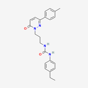 molecular formula C23H26N4O2 B2486069 1-(4-ethylphenyl)-3-(3-(6-oxo-3-(p-tolyl)pyridazin-1(6H)-yl)propyl)urea CAS No. 1058498-18-2