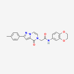 molecular formula C23H20N4O4 B2486078 N-(2,3-dihydro-1,4-benzodioxin-6-yl)-2-[2-(4-methylphenyl)-4-oxopyrazolo[1,5-a]pyrazin-5(4H)-yl]acetamide CAS No. 941894-52-6