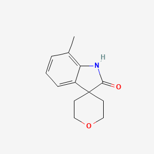 molecular formula C13H15NO2 B2486081 7-Methyl-1H-spiro[indole-3,4'-oxane]-2-one CAS No. 1697929-45-5