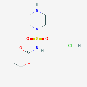 molecular formula C8H18ClN3O4S B2486086 propan-2-yl N-(piperazine-1-sulfonyl)carbamate hydrochloride CAS No. 1803606-68-9