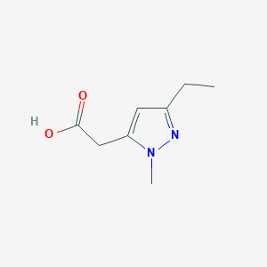 molecular formula C8H12N2O2 B2486099 2-(3-ethyl-1-methyl-1H-pyrazol-5-yl)acetic acid CAS No. 1539117-57-1