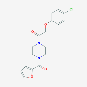 molecular formula C17H17ClN2O4 B248611 Piperazine, 1-[2-(4-chlorophenoxy)acetyl]-4-(2-furanylcarbonyl)- 