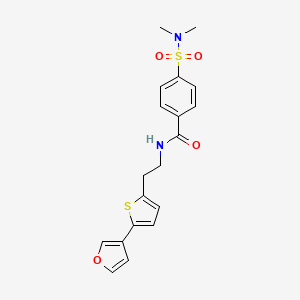 molecular formula C19H20N2O4S2 B2486118 4-(N,N-dimethylsulfamoyl)-N-(2-(5-(furan-3-yl)thiophen-2-yl)ethyl)benzamide CAS No. 2034566-51-1