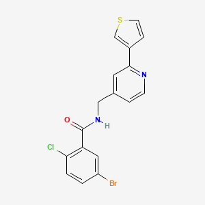 molecular formula C17H12BrClN2OS B2486119 5-bromo-2-chloro-N-((2-(thiophen-3-yl)pyridin-4-yl)methyl)benzamide CAS No. 2034396-20-6