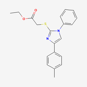 molecular formula C20H20N2O2S B2486134 Ethyl 2-[4-(4-methylphenyl)-1-phenylimidazol-2-yl]sulfanylacetate CAS No. 306278-80-8