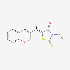 molecular formula C15H13NO2S2 B2486138 (Z)-5-((2H-chromen-3-yl)methylene)-3-ethyl-2-thioxothiazolidin-4-one CAS No. 618075-02-8