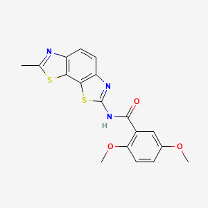 molecular formula C18H15N3O3S2 B2486142 2,5-dimethoxy-N-(7-methyl-[1,3]thiazolo[4,5-g][1,3]benzothiazol-2-yl)benzamide CAS No. 955833-18-8