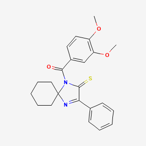 molecular formula C23H24N2O3S B2486144 1-(3,4-Dimethoxybenzoyl)-3-phenyl-1,4-diazaspiro[4.5]dec-3-ene-2-thione CAS No. 899911-30-9