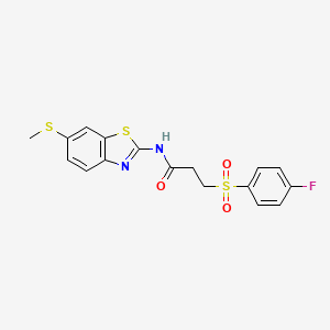 3-((4-fluorophenyl)sulfonyl)-N-(6-(methylthio)benzo[d]thiazol-2-yl)propanamide