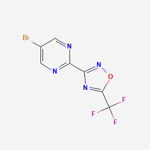 molecular formula C7H2BrF3N4O B2486161 5-Bromo-2-[5-(trifluoromethyl)-1,2,4-oxadiazol-3-yl]pyrimidine CAS No. 2097965-28-9