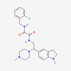 molecular formula C25H32ClN5O2 B2486165 N1-(2-chlorobenzyl)-N2-(2-(1-methylindolin-5-yl)-2-(4-methylpiperazin-1-yl)ethyl)oxalamide CAS No. 922557-98-0