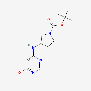 molecular formula C14H22N4O3 B2486166 tert-Butyl 3-((6-methoxypyrimidin-4-yl)amino)pyrrolidine-1-carboxylate CAS No. 1353974-03-4