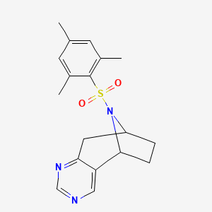 molecular formula C18H21N3O2S B2486181 (5R,8S)-10-(mesitylsulfonyl)-6,7,8,9-tetrahydro-5H-5,8-epiminocyclohepta[d]pyrimidine CAS No. 1904062-80-1