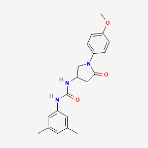 molecular formula C20H23N3O3 B2486184 1-(3,5-Dimethylphenyl)-3-[1-(4-methoxyphenyl)-5-oxopyrrolidin-3-yl]urea CAS No. 877640-57-8