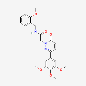 molecular formula C23H25N3O6 B2486195 N-(2-methoxybenzyl)-2-(6-oxo-3-(3,4,5-trimethoxyphenyl)pyridazin-1(6H)-yl)acetamide CAS No. 899739-95-8