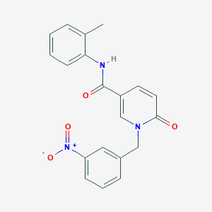 molecular formula C20H17N3O4 B2486197 1-(3-nitrobenzyl)-6-oxo-N-(o-tolyl)-1,6-dihydropyridine-3-carboxamide CAS No. 900009-93-0