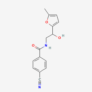 molecular formula C15H14N2O3 B2486208 4-氰基-N-(2-羟基-2-(5-甲基呋喃-2-基)乙基)苯甲酰胺 CAS No. 1226430-77-8