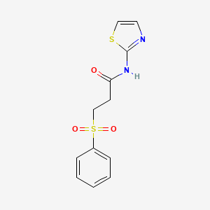 molecular formula C12H12N2O3S2 B2486219 3-(phenylsulfonyl)-N-(1,3-thiazol-2-yl)propanamide CAS No. 868676-72-6
