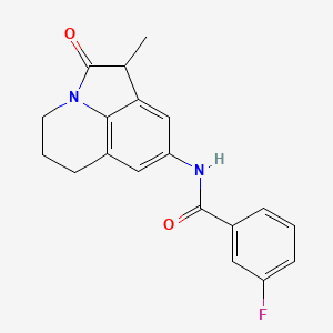 molecular formula C19H17FN2O2 B2486222 3-氟-N-(1-甲基-2-氧代-2,4,5,6-四氢-1H-吡咯[3,2,1-ij]喹啉-8-基)苯甲酰胺 CAS No. 898410-94-1
