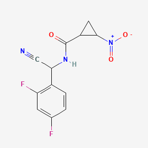 molecular formula C12H9F2N3O3 B2486223 N-[cyano(2,4-difluorophenyl)methyl]-2-nitrocyclopropane-1-carboxamide CAS No. 1356553-46-2