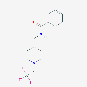 molecular formula C15H23F3N2O B2486225 N-[[1-(2,2,2-Trifluoroethyl)piperidin-4-yl]methyl]cyclohex-3-ene-1-carboxamide CAS No. 2310076-61-8