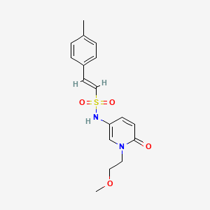 molecular formula C17H20N2O4S B2486227 (E)-N-[1-(2-Methoxyethyl)-6-oxopyridin-3-yl]-2-(4-methylphenyl)ethenesulfonamide CAS No. 1798977-08-8