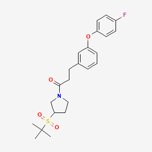 B2486230 1-(3-(Tert-butylsulfonyl)pyrrolidin-1-yl)-3-(3-(4-fluorophenoxy)phenyl)propan-1-one CAS No. 1797278-80-8