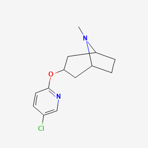 molecular formula C13H17ClN2O B2486238 3-[(5-Chloropyridin-2-yl)oxy]-8-methyl-8-azabicyclo[3.2.1]octane CAS No. 2195811-29-9