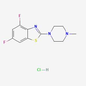 molecular formula C12H14ClF2N3S B2486266 4,6-Difluoro-2-(4-methylpiperazin-1-yl)benzo[d]thiazole hydrochloride CAS No. 1216921-78-6