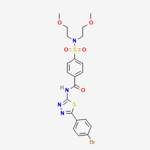 molecular formula C21H23BrN4O5S2 B2486278 4-[双(2-甲氧基乙基)磺酰氨基]-N-[5-(4-溴苯基)-1,3,4-噻二唑-2-基]苯甲酰胺 CAS No. 392243-70-8
