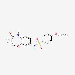 molecular formula C22H28N2O5S B2486279 4-异丁氧基-N-(3,3,5-三甲基-4-氧代-2,3,4,5-四氢苯并[b][1,4]噁唑-8-基)苯磺酰胺 CAS No. 922041-34-7