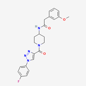 molecular formula C23H24FN5O3 B2486280 N-(1-(1-(4-氟苯基)-1H-1,2,3-三唑-4-甲酰)哌啶-4-基)-2-(3-甲氧基苯基)乙酰胺 CAS No. 1251630-96-2