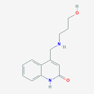 molecular formula C13H16N2O2 B2486281 4-(((3-羟丙基)氨基)甲基)喹啉-2-酚 CAS No. 713087-75-3