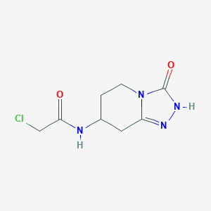 molecular formula C8H11ClN4O2 B2486296 2-Chloro-N-(3-oxo-5,6,7,8-tetrahydro-2H-[1,2,4]triazolo[4,3-a]pyridin-7-yl)acetamide CAS No. 2411302-94-6