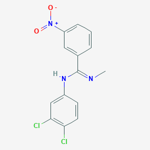 molecular formula C14H11Cl2N3O2 B2486301 N-(3,4-dichlorophenyl)-N'-methyl-3-nitrobenzenecarboximidamide CAS No. 339027-14-4