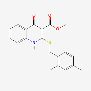molecular formula C20H19NO3S B2486323 甲基 2-((2,4-二甲基苯基)硫基)-4-氧代-1,4-二氢喹啉-3-羧酸酯 CAS No. 951497-44-2
