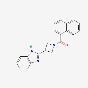 molecular formula C22H19N3O B2486327 (3-(5-甲基-1H-苯并[d]咪唑-2-基)氮杂环丁烷-1-基)(萘-1-基)甲酮 CAS No. 1396800-00-2