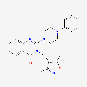 molecular formula C24H25N5O2 B2486348 3-((3,5-dimethylisoxazol-4-yl)methyl)-2-(4-phenylpiperazin-1-yl)quinazolin-4(3H)-one CAS No. 1448030-47-4