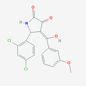 molecular formula C18H13Cl2NO4 B248635 5-(2,4-dichlorophenyl)-3-hydroxy-4-(3-methoxybenzoyl)-1,5-dihydro-2H-pyrrol-2-one 