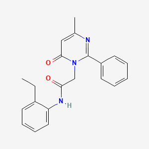 molecular formula C21H21N3O2 B2486357 N-(2-ethylphenyl)-2-(4-methyl-6-oxo-2-phenylpyrimidin-1(6H)-yl)acetamide CAS No. 1260924-96-6