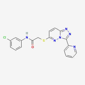 molecular formula C18H13ClN6OS B2486359 N-(3-chlorophenyl)-2-[(3-pyridin-2-yl-[1,2,4]triazolo[4,3-b]pyridazin-6-yl)sulfanyl]acetamide CAS No. 868967-43-5