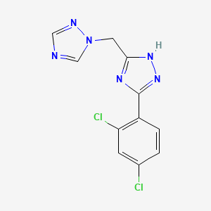 molecular formula C11H8Cl2N6 B2486366 5-(2,4-dichlorophenyl)-3-(1H-1,2,4-triazol-1-ylmethyl)-1H-1,2,4-triazole CAS No. 338405-21-3