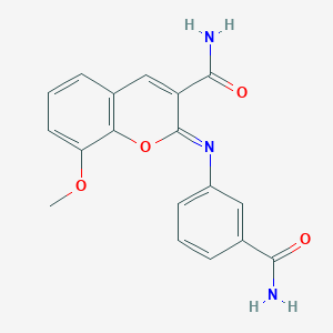 2-(3-Carbamoylphenyl)imino-8-methoxychromene-3-carboxamide