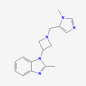 B2486375 2-Methyl-1-[1-[(3-methylimidazol-4-yl)methyl]azetidin-3-yl]benzimidazole CAS No. 2415456-86-7